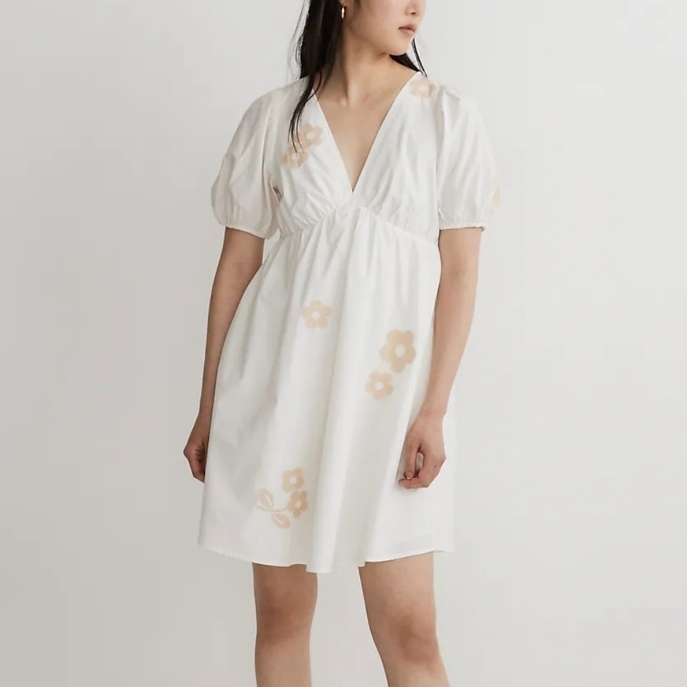 Madewell Annamarie Mini Dress in white size‎ 6 NWT NL107